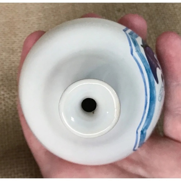 Art On Pottery Bud Vase Woman Parasol Field Eclectic Whimsical Cottage Core - Picture 8 of 9